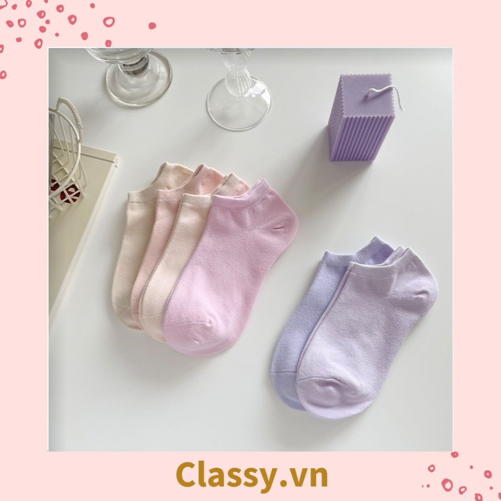 Classy Tất cổ ngắn, vớ cổ ngăn cotton dày dặn, phù hợp cả nam và nữ G1406