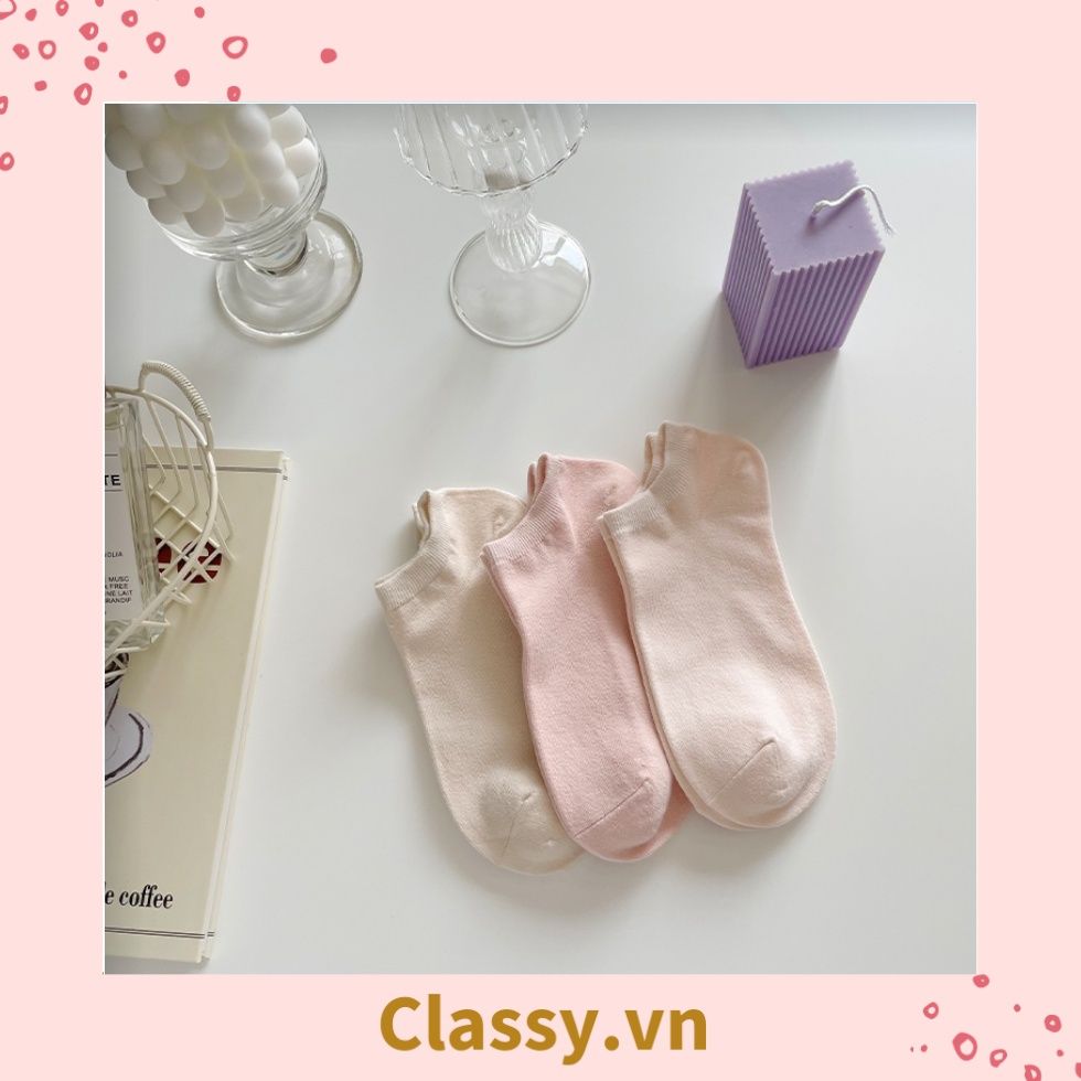 Classy Tất cổ ngắn, vớ cổ ngăn cotton dày dặn, phù hợp cả nam và nữ G1406