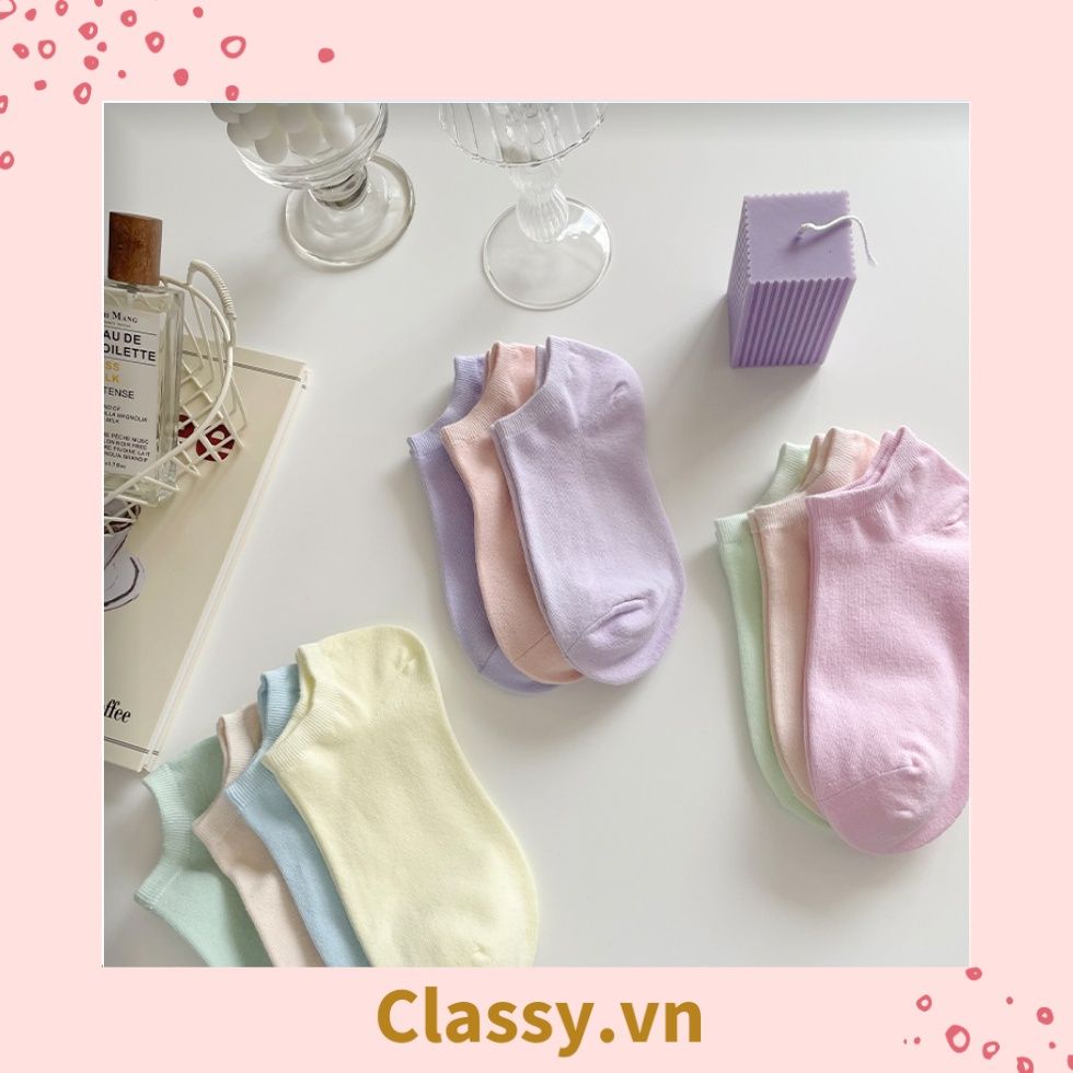 Classy Tất cổ ngắn, vớ cổ ngăn cotton dày dặn, phù hợp cả nam và nữ G1406