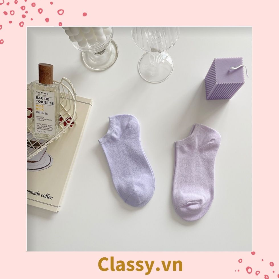 Classy Tất cổ ngắn, vớ cổ ngăn cotton dày dặn, phù hợp cả nam và nữ G1406