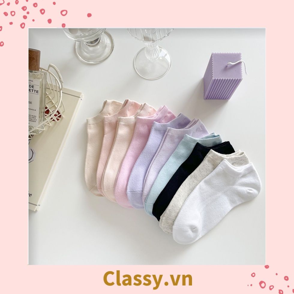 Classy Tất cổ ngắn, vớ cổ ngăn cotton dày dặn, phù hợp cả nam và nữ G1406