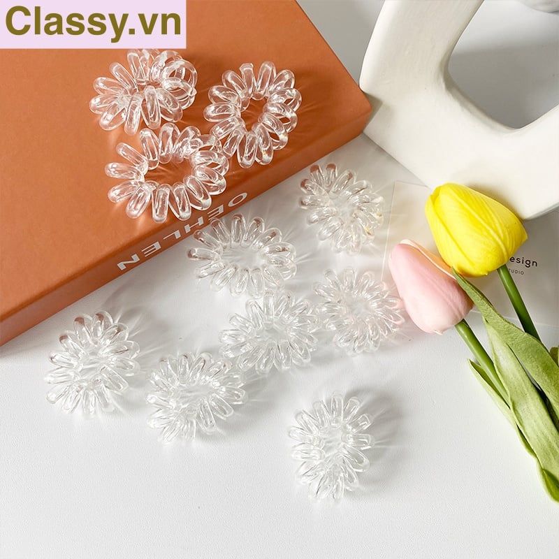 Combo 10 chiếc Dây chun cột tóc lò xo màu đen đáng yêu cho nữ PK1089