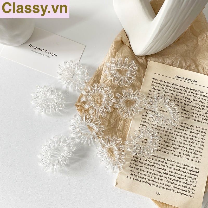 Combo 10 chiếc Dây chun cột tóc lò xo màu đen đáng yêu cho nữ PK1089