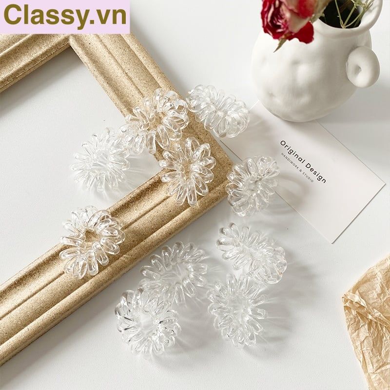 Combo 10 chiếc Dây chun cột tóc lò xo màu đen đáng yêu cho nữ PK1089