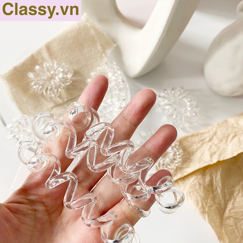 Combo 10 chiếc Dây chun cột tóc lò xo màu đen đáng yêu cho nữ PK1089
