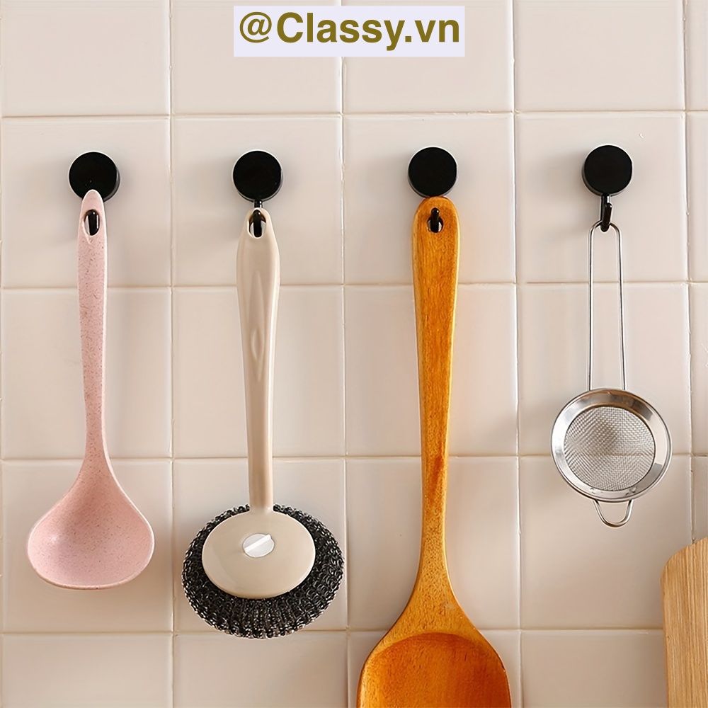 Combo 10 Móc Dán Tường Móc Nhựa nhỏ trơn đơn giản Bắc Âu Dính Tường Treo Đồ Dùng Tiện Lợi Đa Năng PK1105