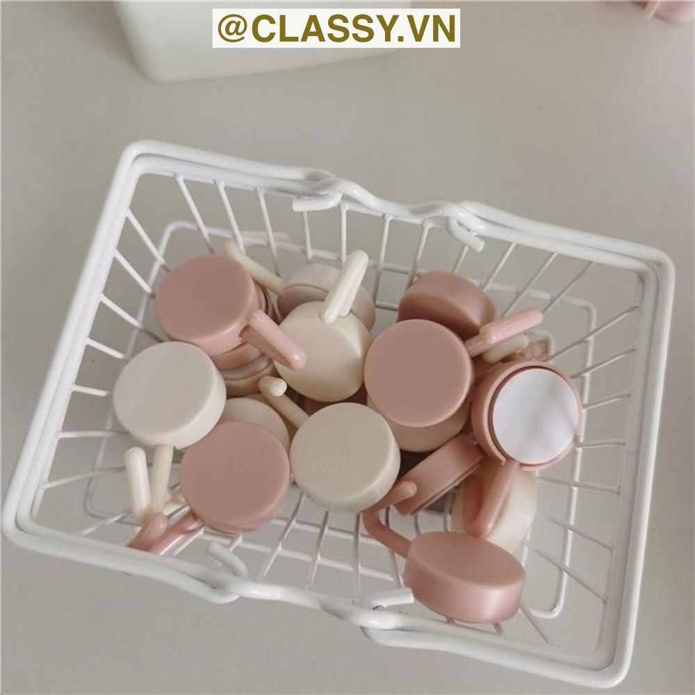 Combo 10 Móc Dán Tường Móc Nhựa nhỏ trơn đơn giản Bắc Âu Dính Tường Treo Đồ Dùng Tiện Lợi Đa Năng PK1105