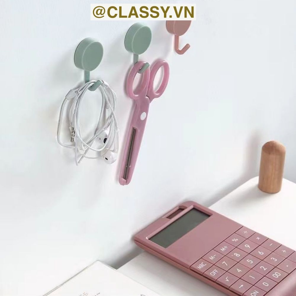 Combo 10 Móc Dán Tường Móc Nhựa nhỏ trơn đơn giản Bắc Âu Dính Tường Treo Đồ Dùng Tiện Lợi Đa Năng PK1105