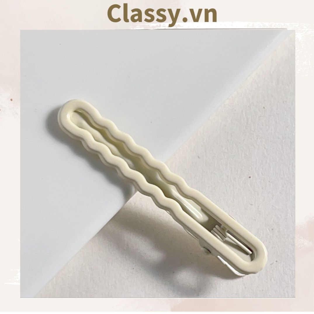 Bộ 2 kẹp tóc mỏ vịt màu bơ đơn sắc mang lại nét nữ tính sang trọng cho nữ PK1176