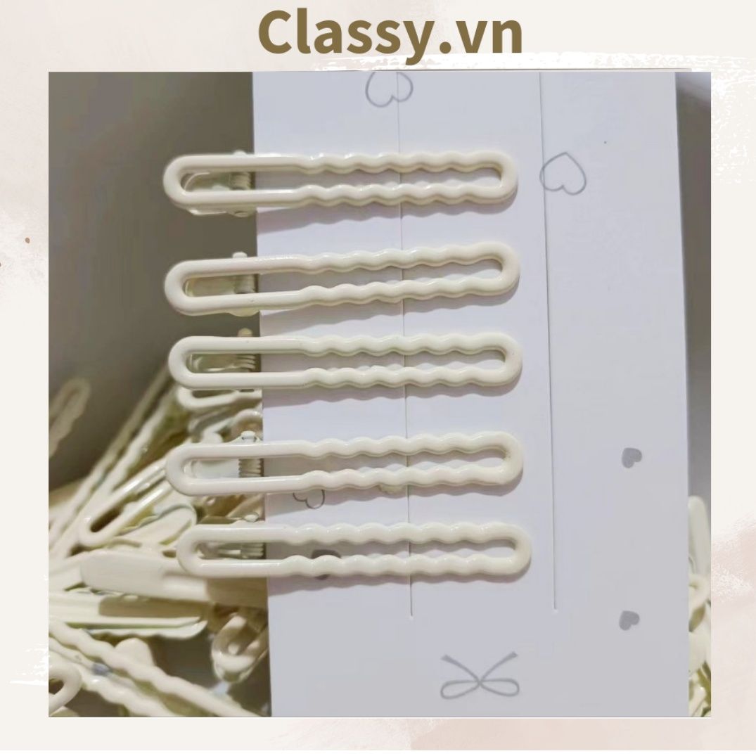 Bộ 2 kẹp tóc mỏ vịt màu bơ đơn sắc mang lại nét nữ tính sang trọng cho nữ PK1176