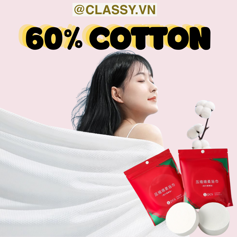 COMBO 5 Túi khăn tắm du lịch dùng 1 lần dạng nén viên kẹo hình chữ nhật 70*120 CM tiện lợi mang theo du lịch PK1425