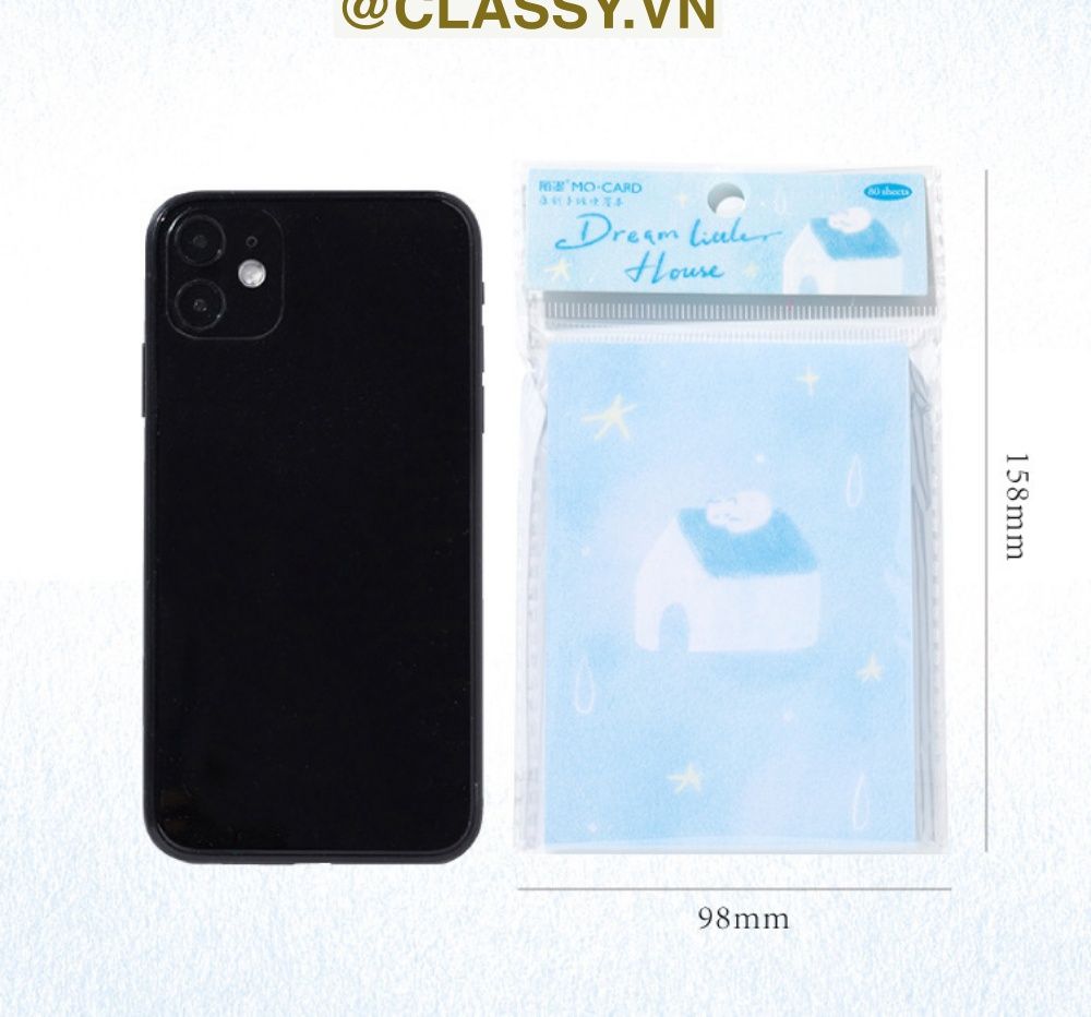 Classy Giấy ghi chú, giấy note 11 X 9 CM, 80 trang in hình động vật phong cảnh tại hòn đảo PUPU PK1525