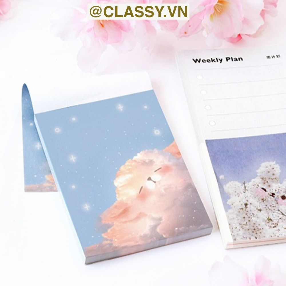 Classy Giấy ghi chú, giấy note 11 X 9 CM, 80 trang in hình động vật phong cảnh tại hòn đảo PUPU PK1525