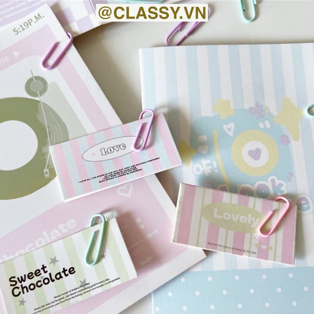 Classy Hộp Ghim giấy, kẹp giấy màu sắc đa dạng văn phòng phẩm tiện lợi PK1532