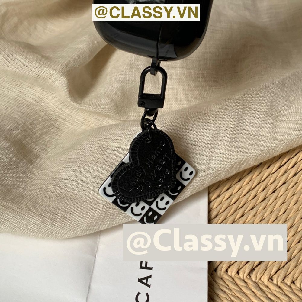 Classy Móc khóa trắng đen nhiều họa tiết độc đáo, móc khóa điện thoại, balo thời trang PK1540