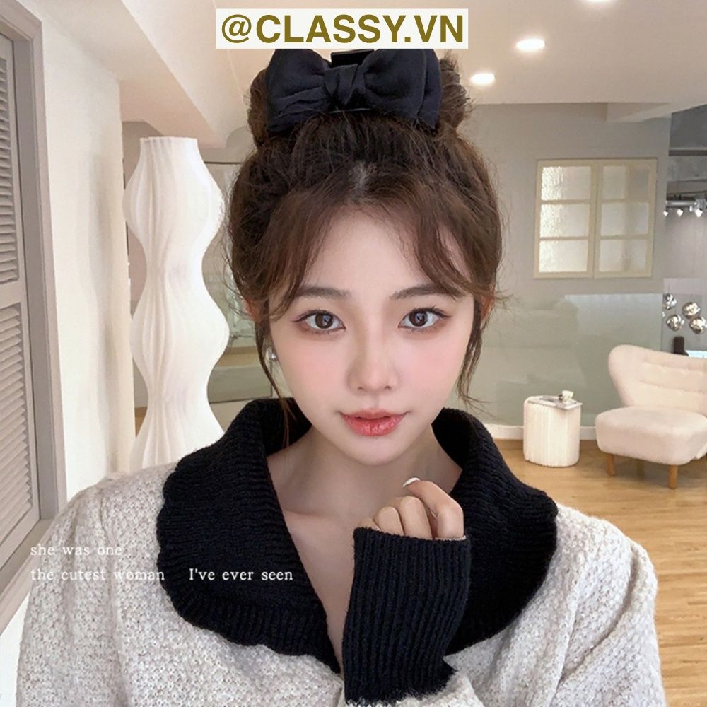 Classy Kẹp càng cua, kẹp tóc đính nơ bảng lớn, dễ tạo kiểu, không gây rụng tóc PK1554