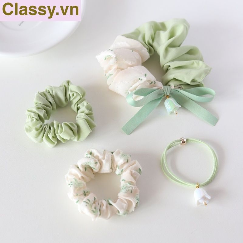 Classy Dây cột tóc, Scrunchies hoa hướng dương phong cách hàn quốc PK1575