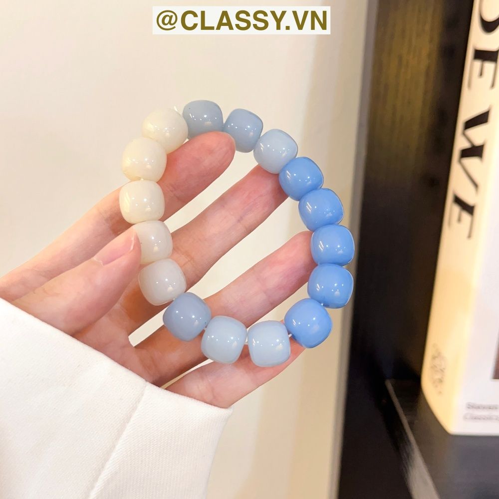Classy Vòng tay chuyển màu Tự Nhiên Đá Khoáng hạt đá mặt trăng co giãn Trang Sức May Mắn xinh xắn cho nữ sinh PK1654