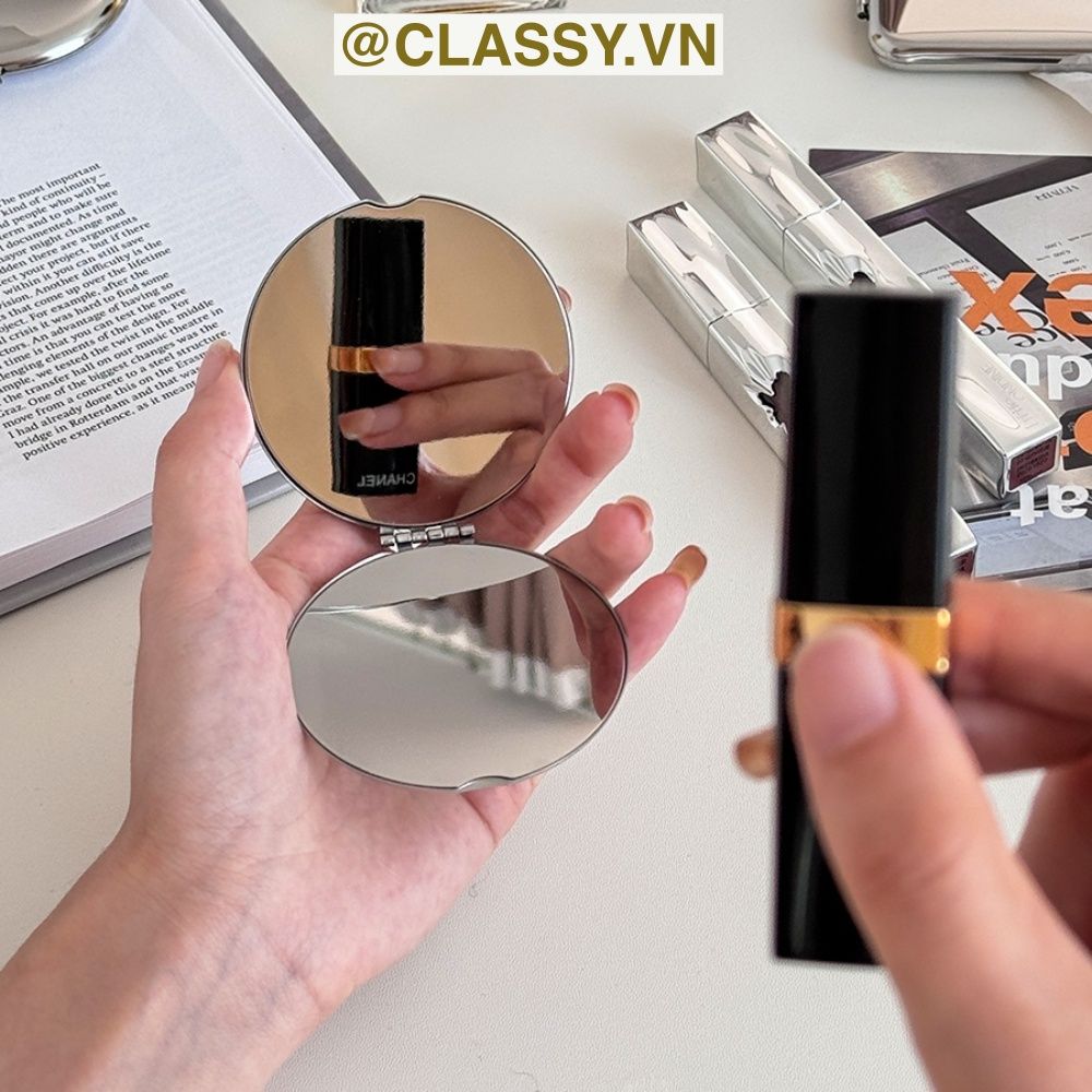Gương trang điểm cầm tay mini 2 mặt bỏ túi, 6.5 cm , Gương cầm tay mini Hàn Quốc siêu cute, Gương hoạt hình PK1731