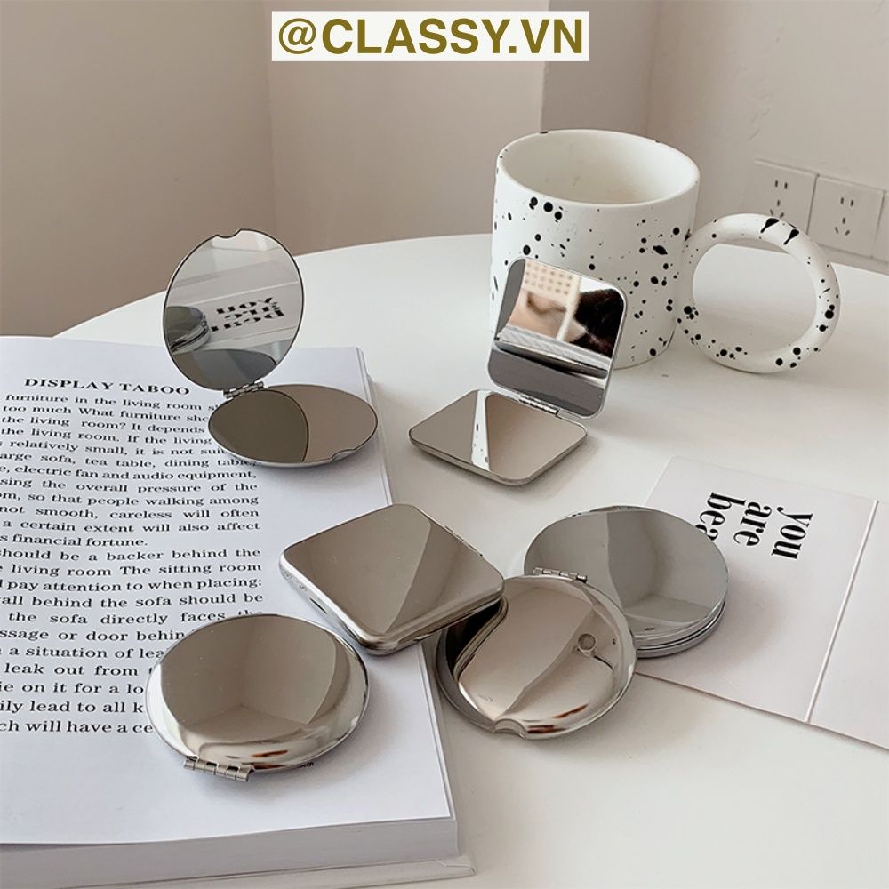 Gương trang điểm cầm tay mini 2 mặt bỏ túi, 6.5 cm , Gương cầm tay mini Hàn Quốc siêu cute, Gương hoạt hình PK1731