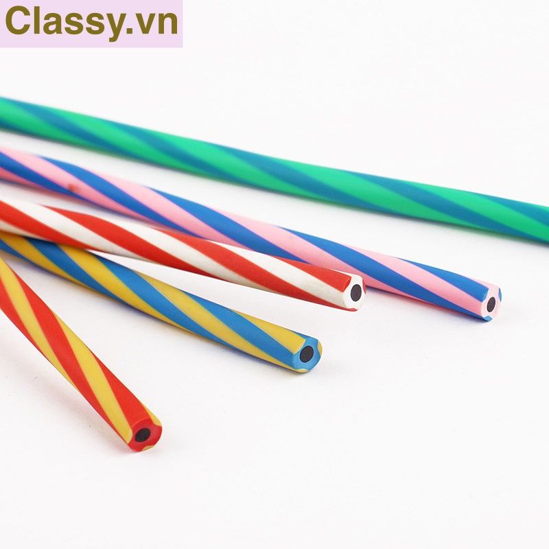 Gói 5 chiếc Bút chì mềm 30cm PVC sọc màu bút chì HB dẻo có thể gấp tròn lại được sáng tạo PK1820