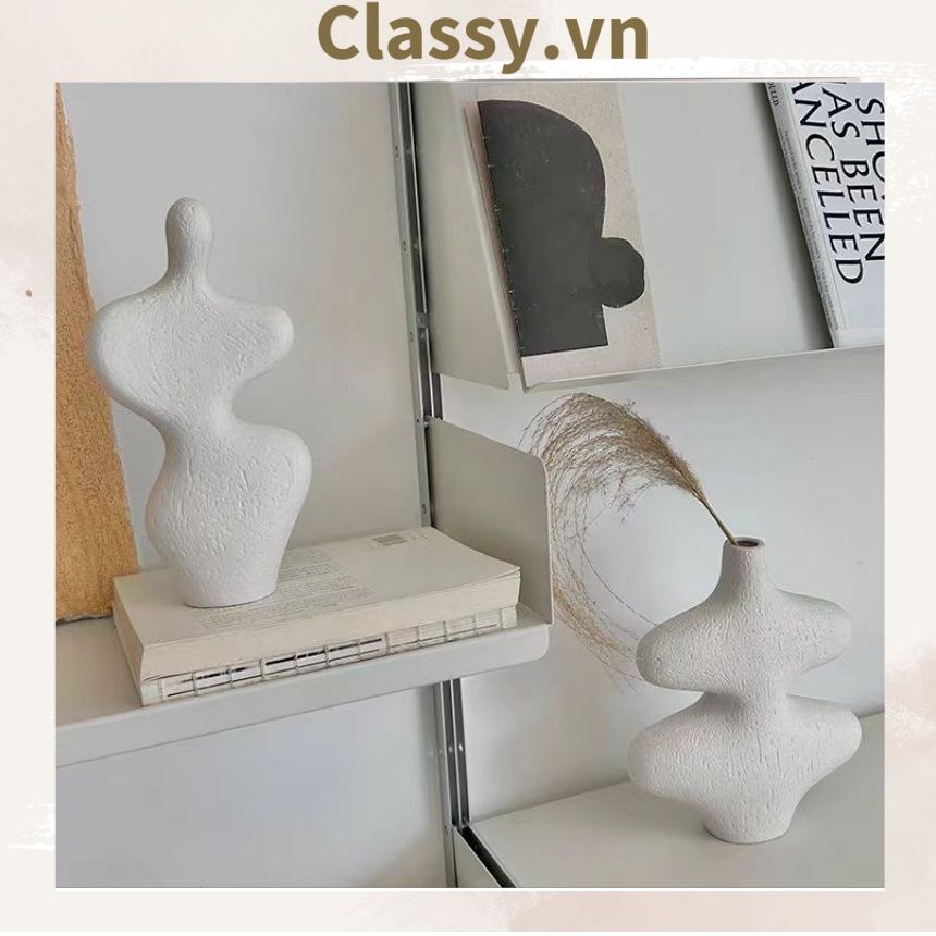 Bình hoa gốm Minimalist phong cách tối giản, Bình gốm trang trí phong cách Bắc Âu, Bình gốm decor hiện đại PK1852