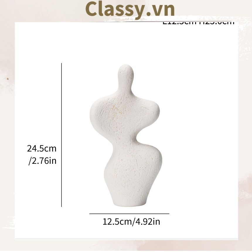 Bình hoa gốm Minimalist phong cách tối giản, Bình gốm trang trí phong cách Bắc Âu, Bình gốm decor hiện đại PK1852