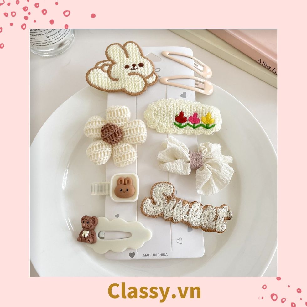  Classy Set kẹp tóc nhiều kiểu dễ thương phong cách hàn quốc PK316 