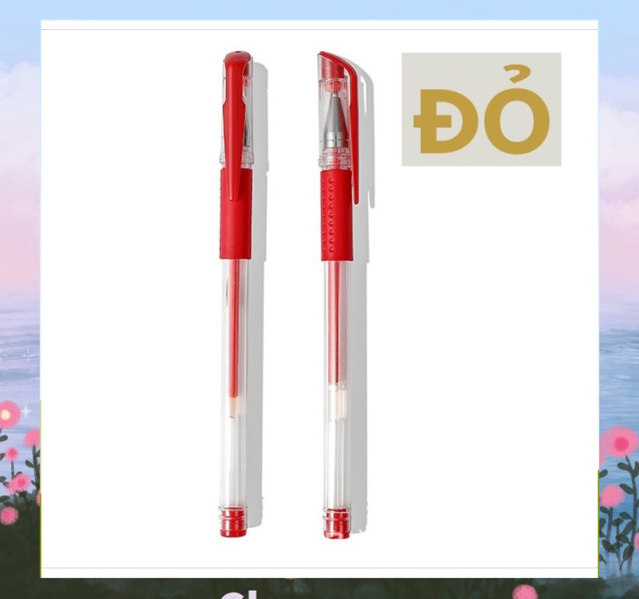 Bút Nước Gel 0.5 Màu Mực Đen Xanh Đỏ PK492