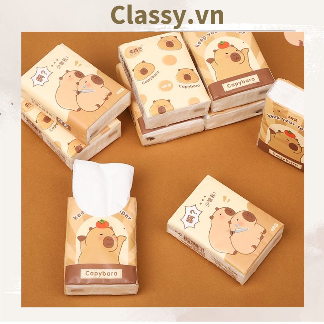 Combo 6 bịch hoặc 9 bịch Giấy ăn mini họa tiết ngộ nghĩnh dễ thương dễ mang theo PK640