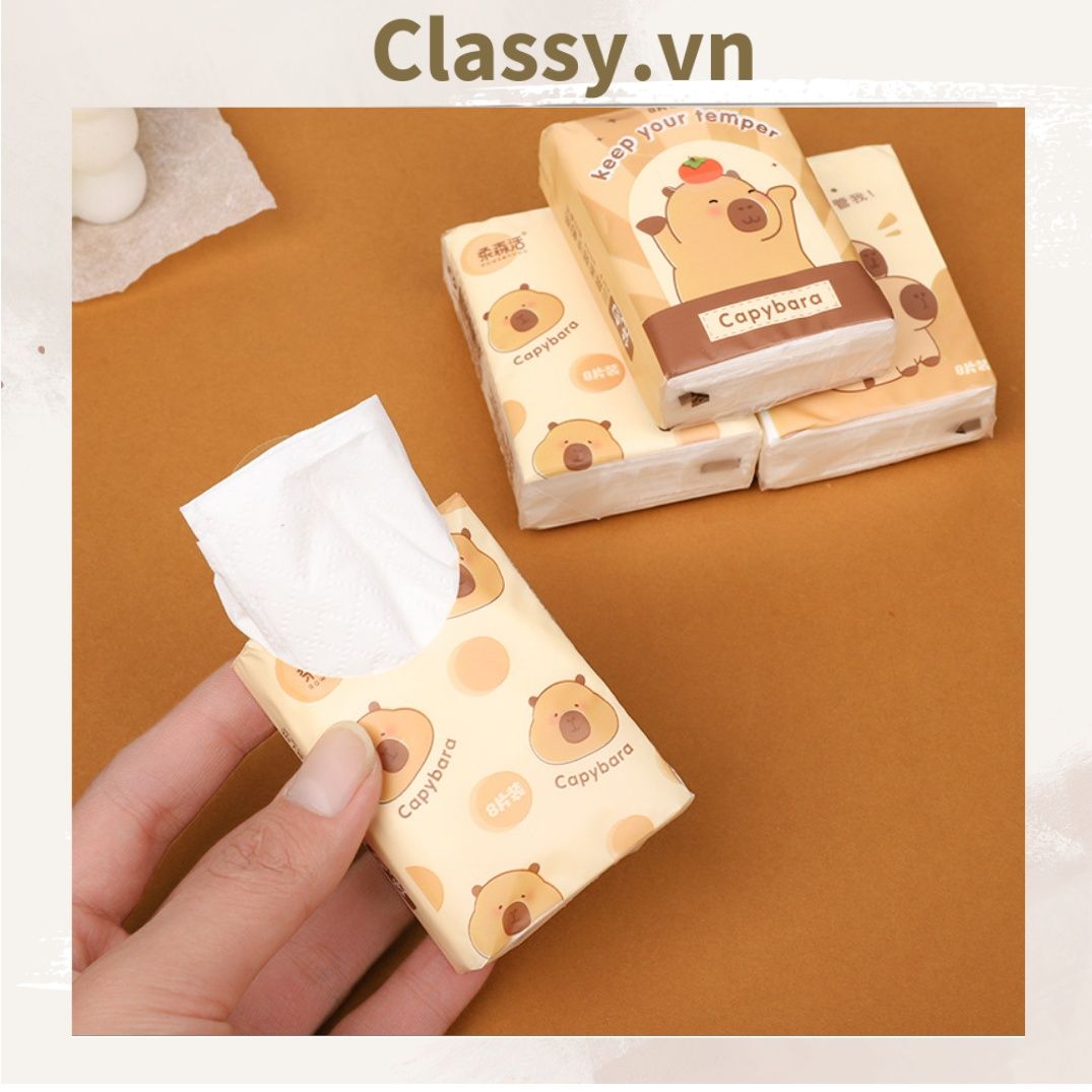 Combo 6 bịch hoặc 9 bịch Giấy ăn mini họa tiết ngộ nghĩnh dễ thương dễ mang theo PK640