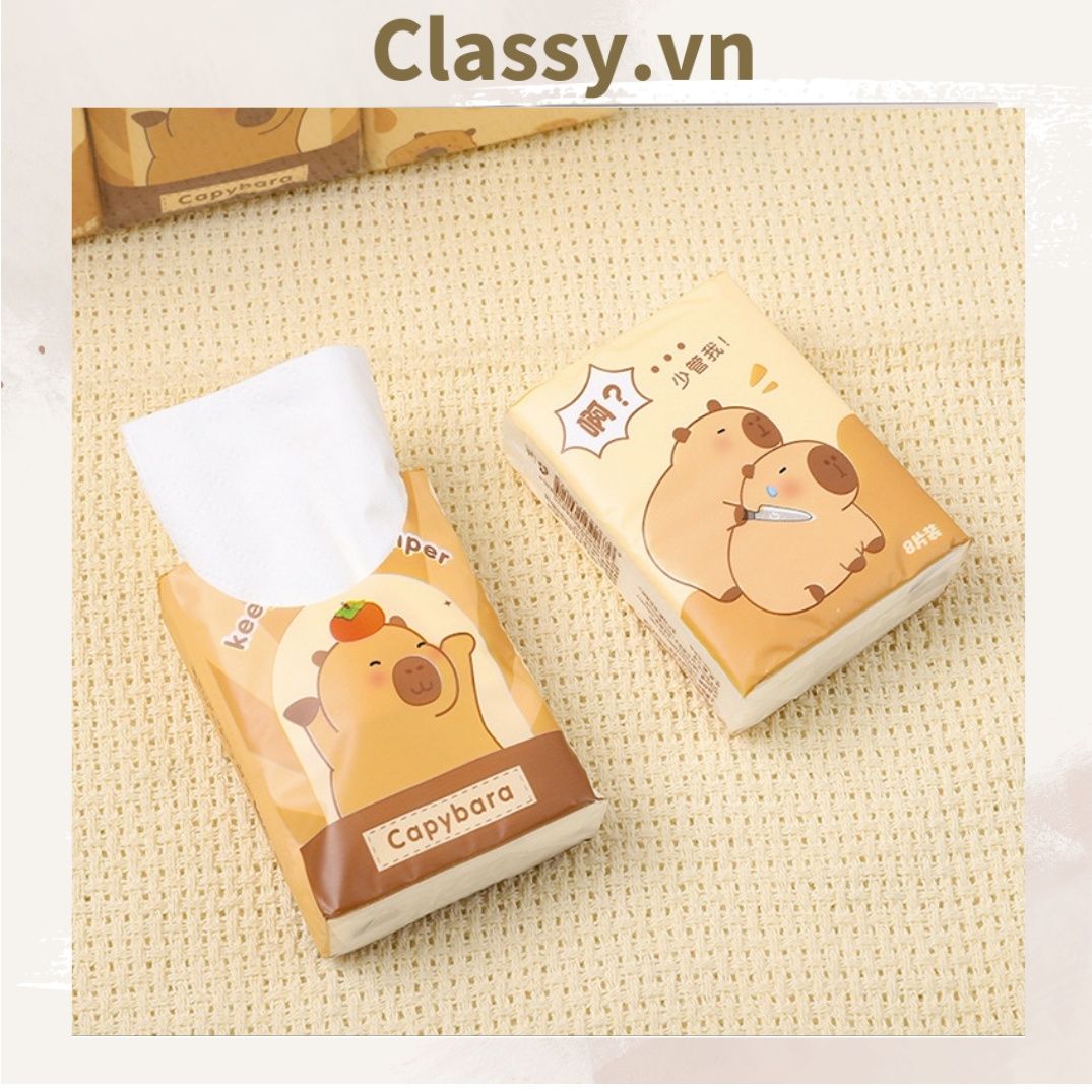 Combo 6 bịch hoặc 9 bịch Giấy ăn mini họa tiết ngộ nghĩnh dễ thương dễ mang theo PK640