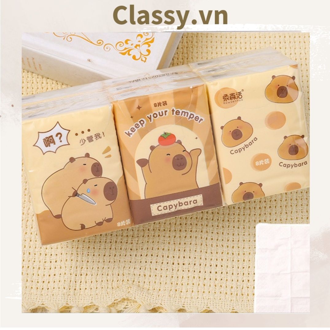 Combo 6 bịch hoặc 9 bịch Giấy ăn mini họa tiết ngộ nghĩnh dễ thương dễ mang theo PK640