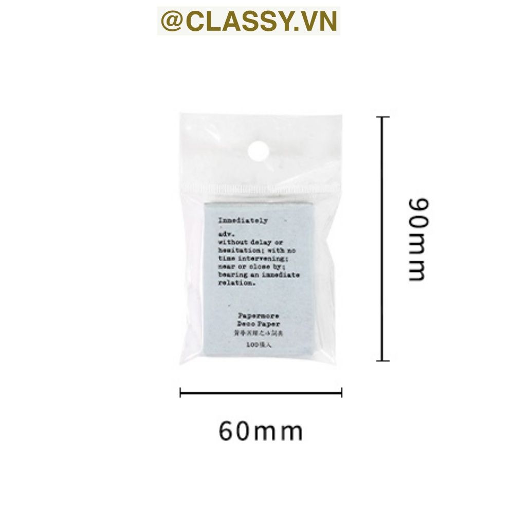 SET 100 miếng Giấy note ghi nhớ mini in câu cổ động tiếng Anh sáng tạo tiện dụng cho văn phòng; kích thước 55 X 40 MM PK641