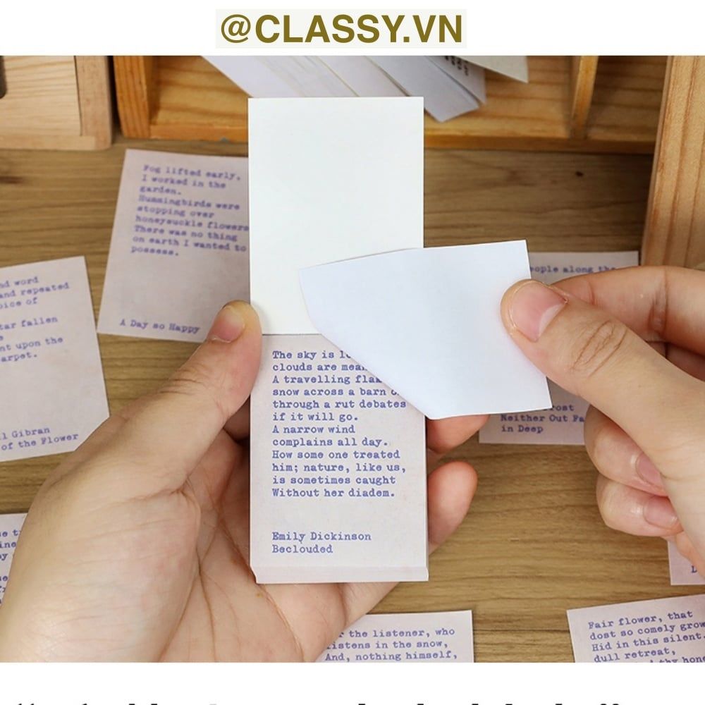 SET 100 miếng Giấy note ghi nhớ mini in câu cổ động tiếng Anh sáng tạo tiện dụng cho văn phòng; kích thước 55 X 40 MM PK641