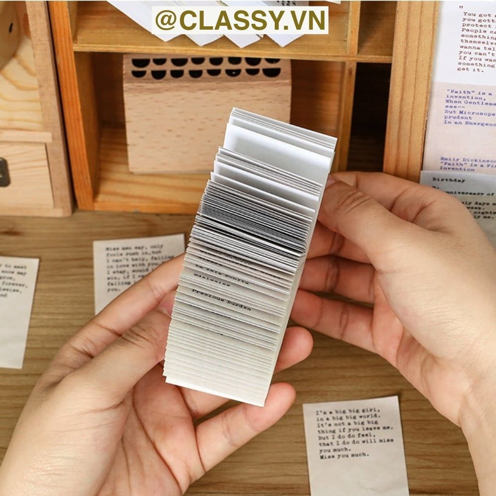 SET 100 miếng Giấy note ghi nhớ mini in câu cổ động tiếng Anh sáng tạo tiện dụng cho văn phòng; kích thước 55 X 40 MM PK641