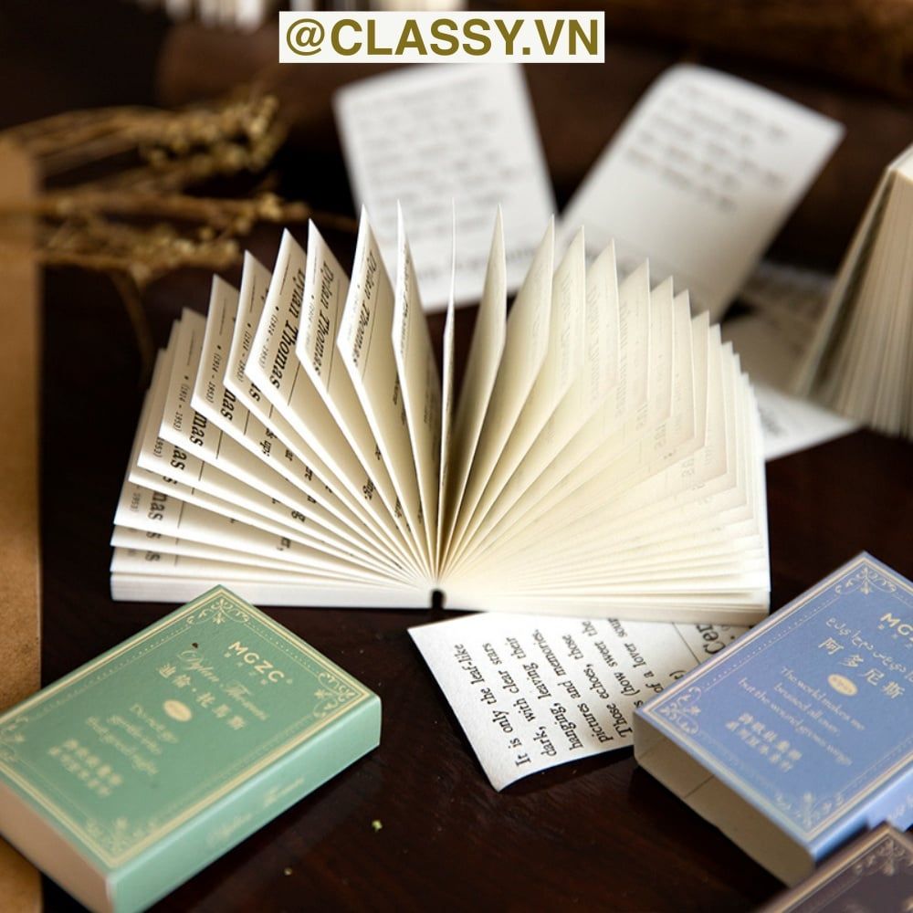 SET 100 miếng Giấy note ghi nhớ mini in câu cổ động tiếng Anh sáng tạo tiện dụng cho văn phòng; kích thước 55 X 40 MM PK641