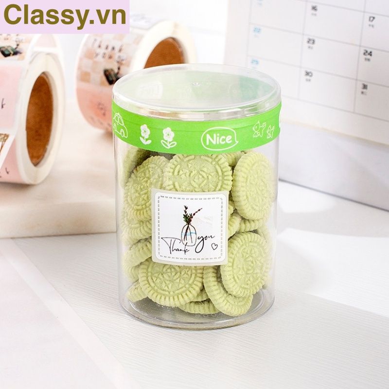 Cuộn sticker phong cách vintage dán niêm phong túi giấy, hộp bánh handmade, quà tặng dễ thương, tem dán thiệp Q1346