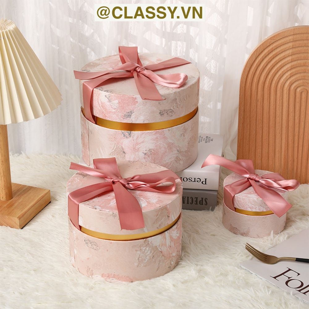Classy Hộp quà thắt nơ kích thước 11x11x8CM, quà tặng sang trọng Q1481