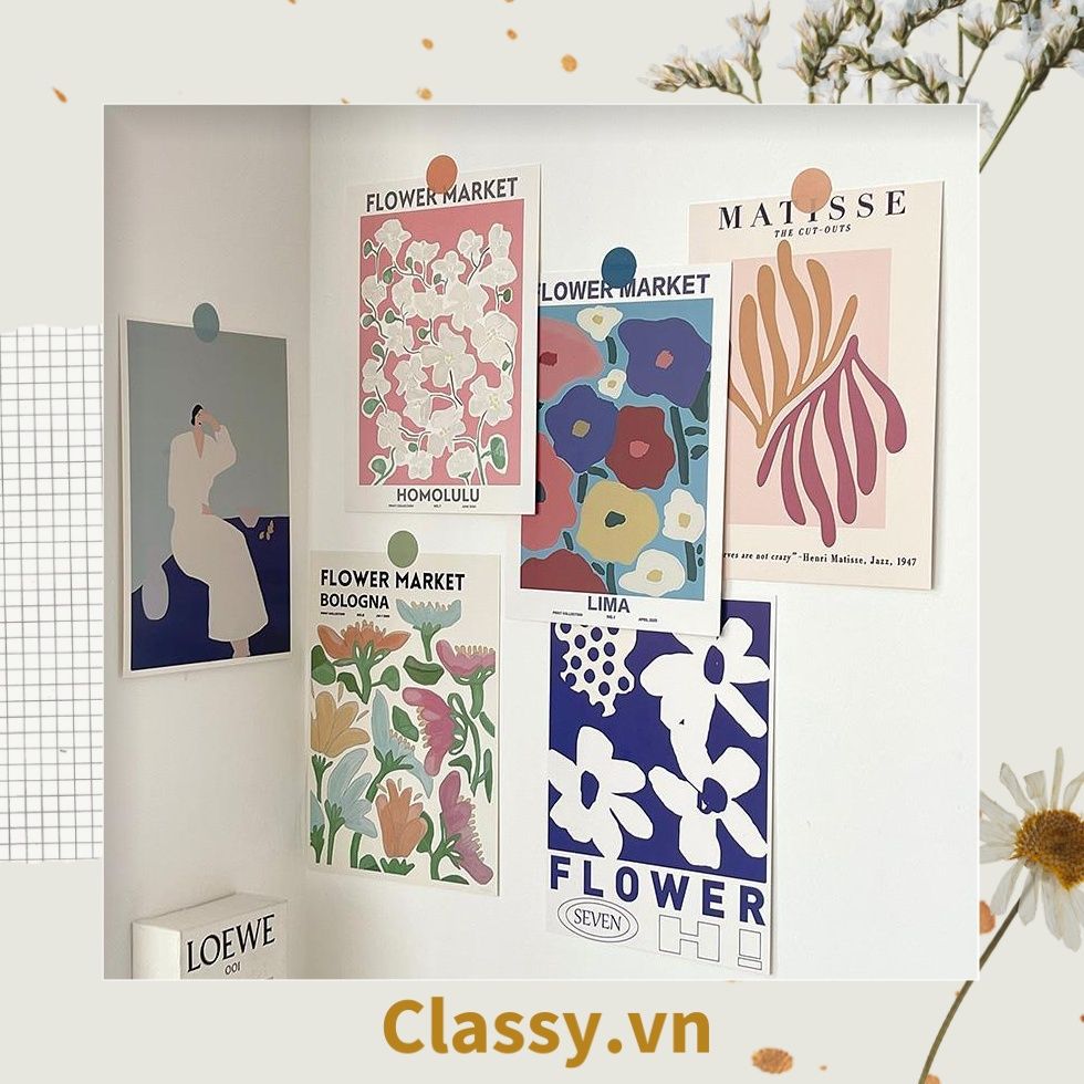 Set nhiều Thẻ ảnh, postcard Classy làm từ bìa cứng phong cách trang trí nhật ký/sách ảnh, dán tường, làm tranh Q1746
