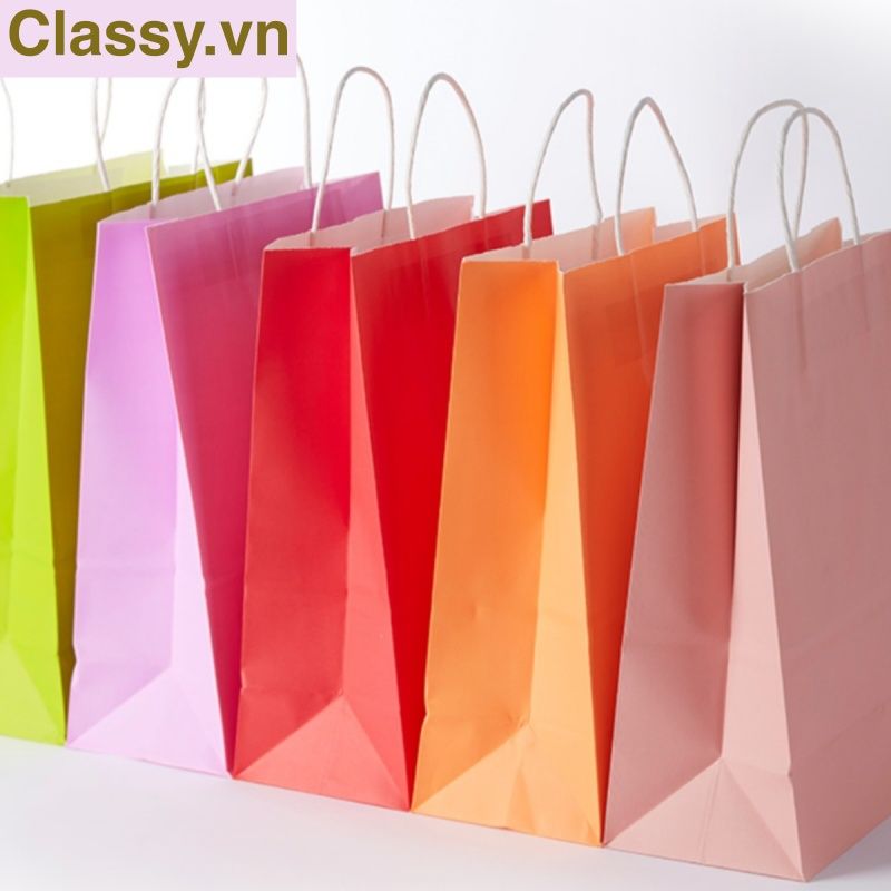 TÚI GIẤY KRAFT DÀY DẶN LÀM QUÀ TẶNG MÀU PASTEL, NHIỀU SIZE