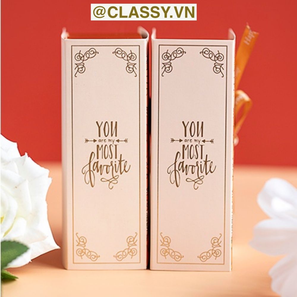 Hộp giấy đựng quà tặng gắn ruy băng Happy Every, đựng son môi, nước hoa, sô cô la Q496