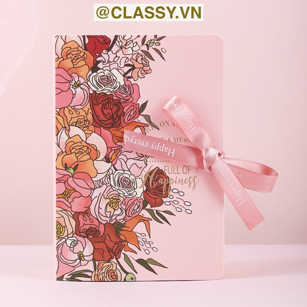 Hộp giấy đựng quà tặng gắn ruy băng Happy Every, đựng son môi, nước hoa, sô cô la Q496