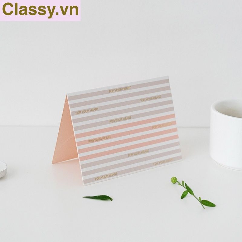 Thiệp Cổ điển Vintage Classy in họa tiết hoa nhí giấy art sang trọng kèm phong bì giấy kraft nâu Q724