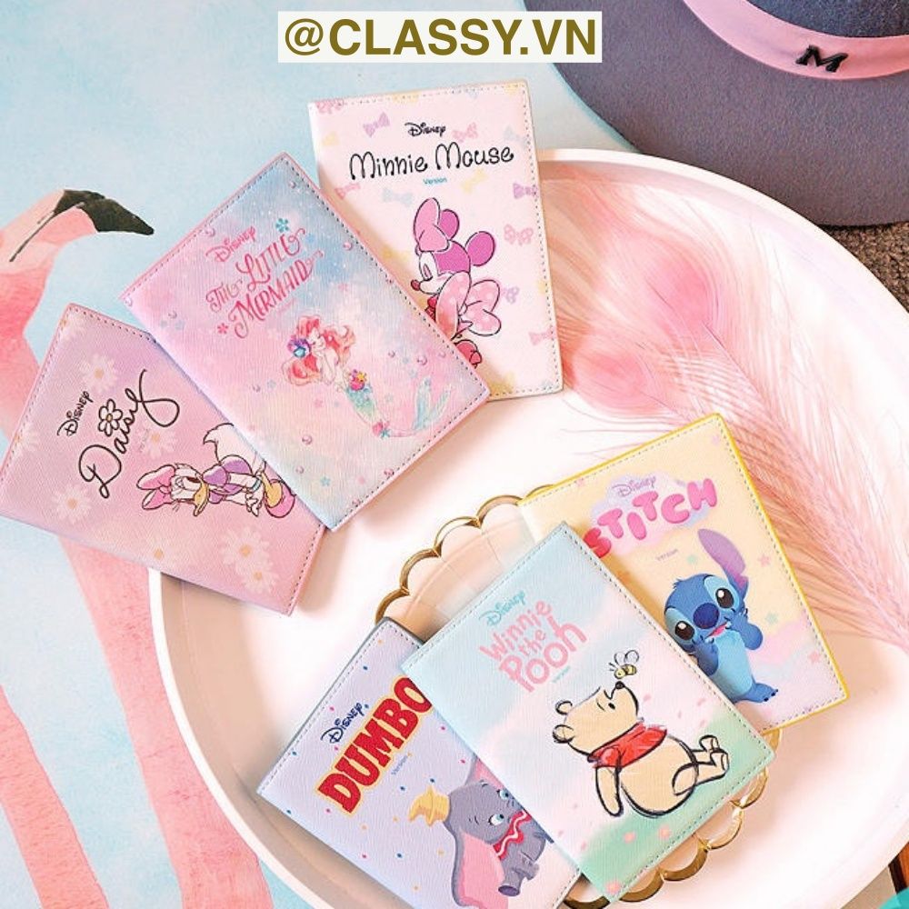 Classy Ví da nữ dạng gập, hoạt tiết họa hình nhiều kiểu dễ thương T1543