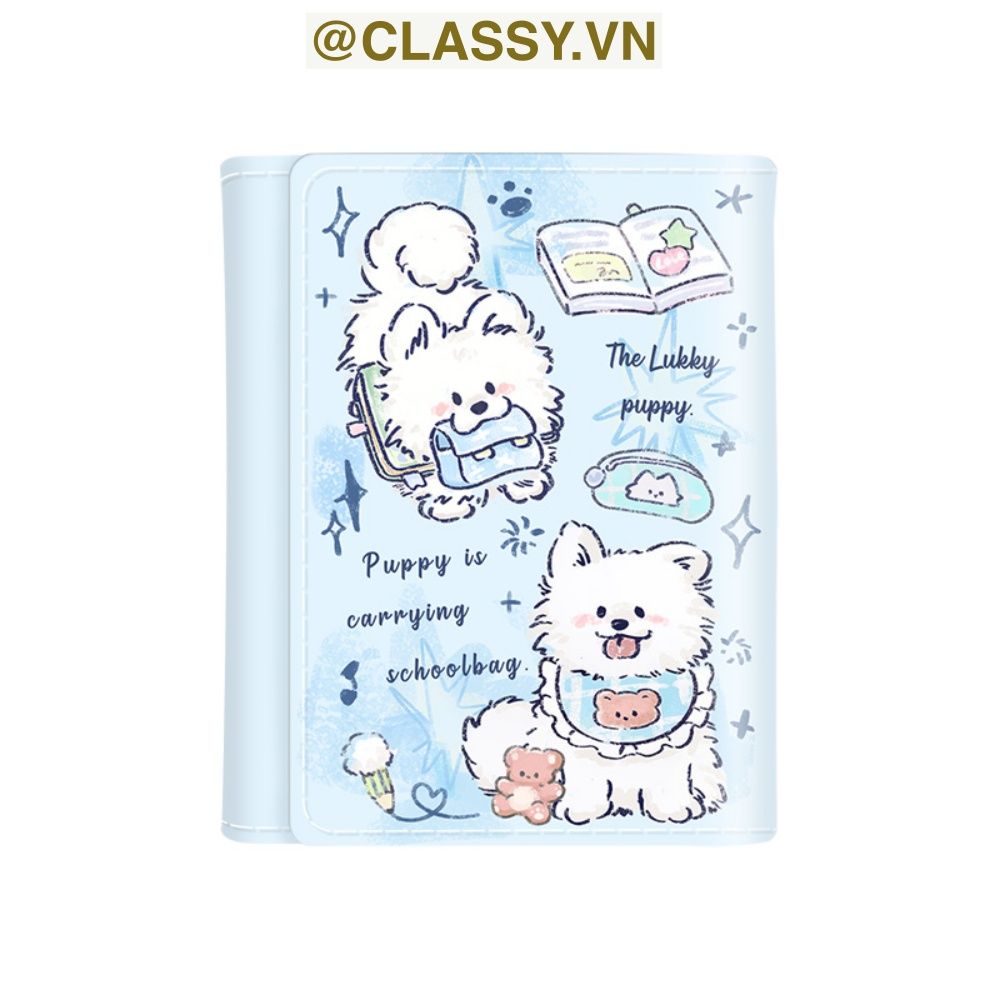 Classy Ví da nữ dạng gập, hoạt tiết họa hình nhiều kiểu dễ thương T1543