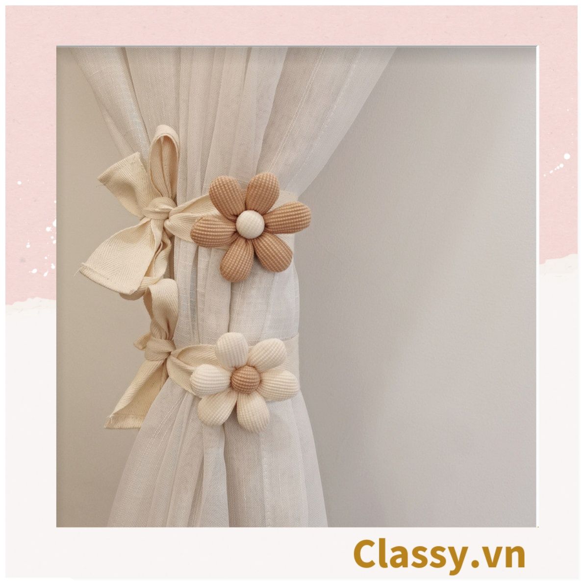 Dây Buộc Rèm Cửa Sổ Bằng Cotton Co Giãn Dây vén rèm,nơ buộc rèm cửa phong cách Hình Hoa Sáng Tạo Dây Buộc Rèm Cửa Sổ Bằng Cotton Co Giãn Hình Hoa B1759