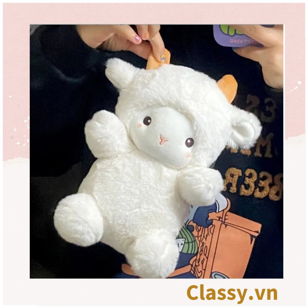 Classy Cừu bông màu trắng kích thước 25CM siêu êm siêu mịn chất liệu bông cao cấp B1783