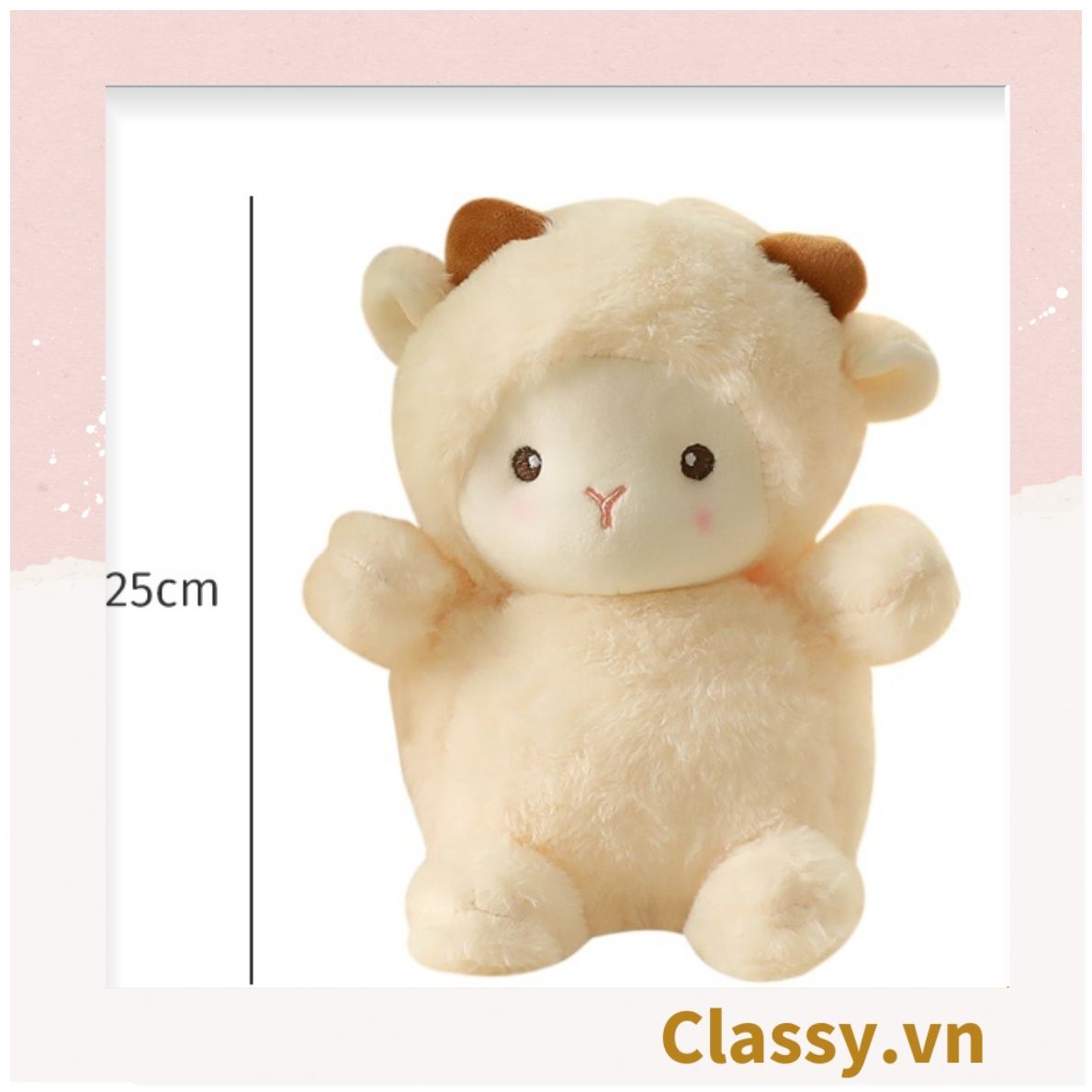  Classy Cừu bông màu trắng kích thước 25CM siêu êm siêu mịn chất liệu bông cao cấp B1783 