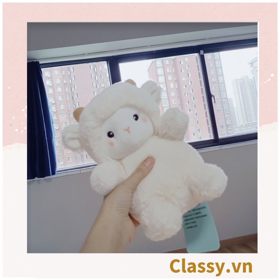 Classy Cừu bông màu trắng kích thước 25CM siêu êm siêu mịn chất liệu bông cao cấp B1783